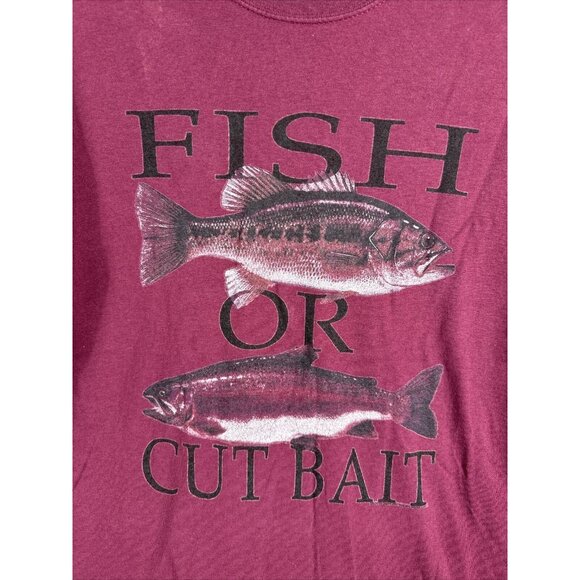 Unisex Fishing Men's T-Shirt Fish or Cut Bait Size Adult Medium Woman's Shirt - Picture 2 of 7